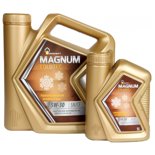 фото Моторное масло роснефть magnum coldtec 5w-30 4+1 л
