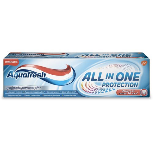 Набор из 3 штук Зубная паста Aquafresh All-in-One Protection 75мл зубная паста aquafresh all in one protection 75 мл