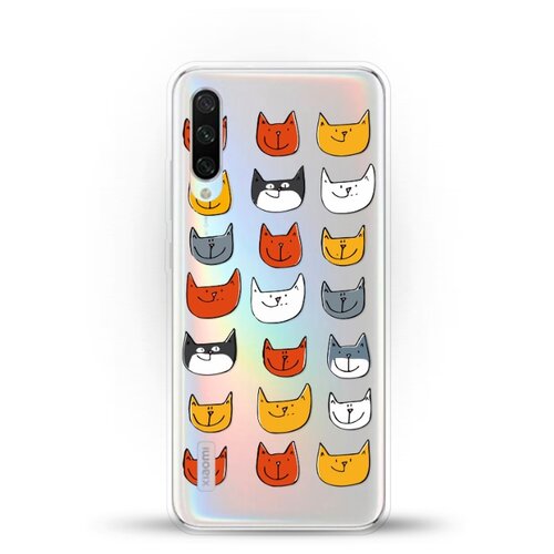 фото Силиконовый чехол узор из котов на xiaomi mi cc9e andy & paul