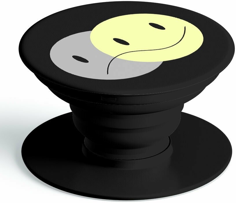 Попсокет "Смайлик", черный