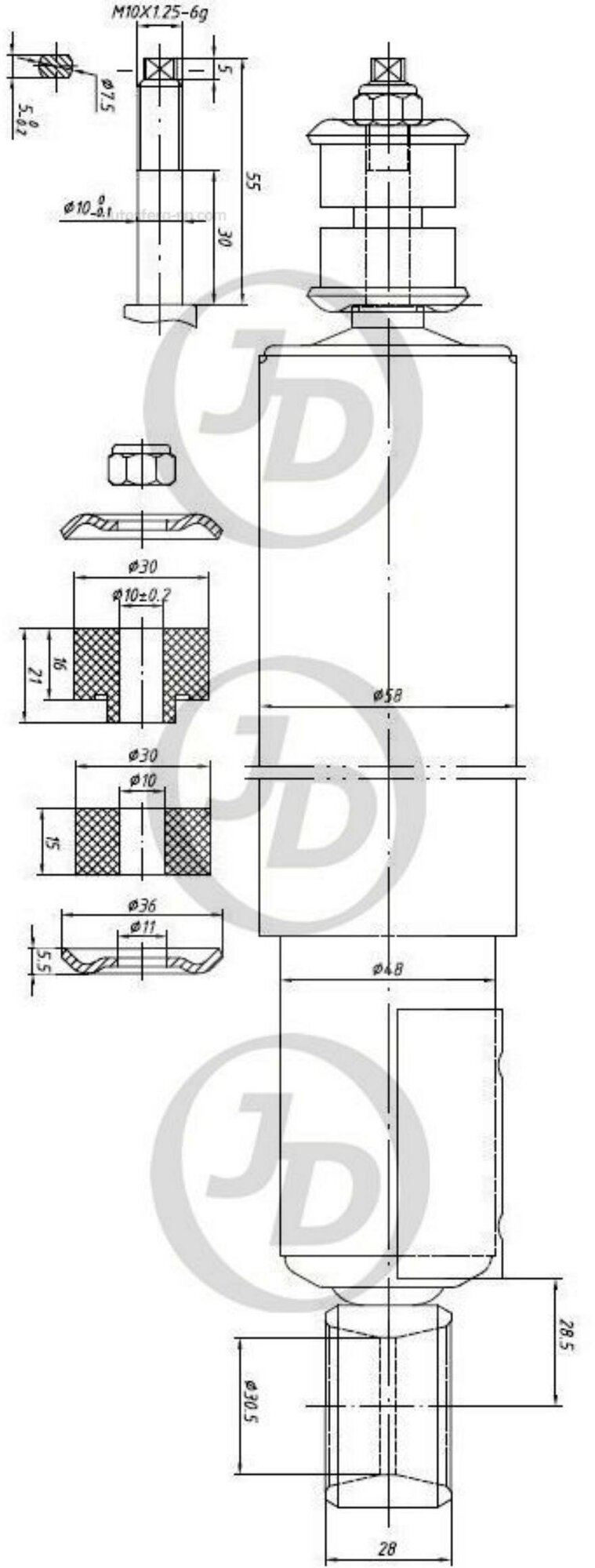 JUST DRIVE JAA0112 Амортизатор газомасляный задний /344288/