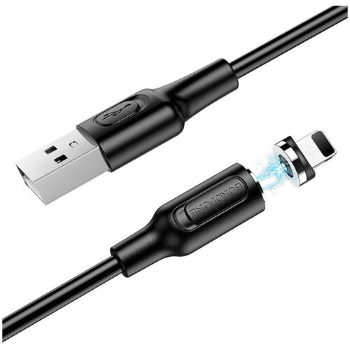 Магнитный USB кабель Borofone BX41 1м Lightning черный кабель borofone bx41 usb lightning 1 м черный