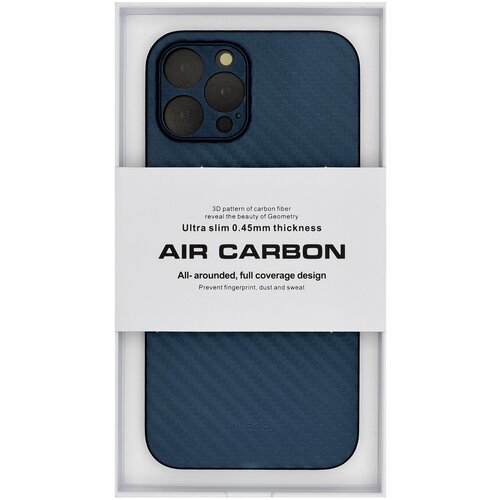 Чехол для iPhone 12 Pro Max AIR Carbon-Синий чехол interstep decor new mat iphone 12 pro max синий