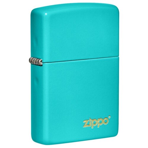 Зажигалка с покрытием Flat Turquoise, латунь/сталь, бирюзовая, глянцевая Zippo 49454ZL GS