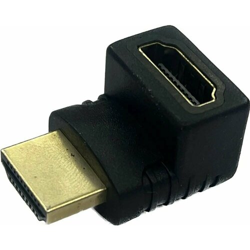 Переходник HDMI(m) штекер - HDMI(f) гнездо угловой вверх. Позолоченные коннекторы.