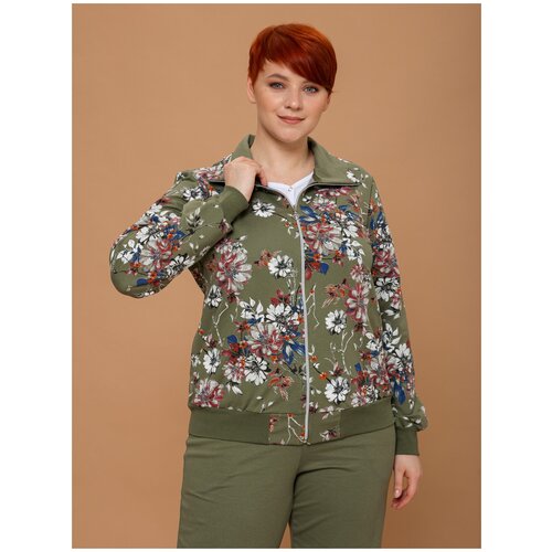 фото Костюм спортивный женский алтекс с толстовкой на молнии зеленый, размер 62