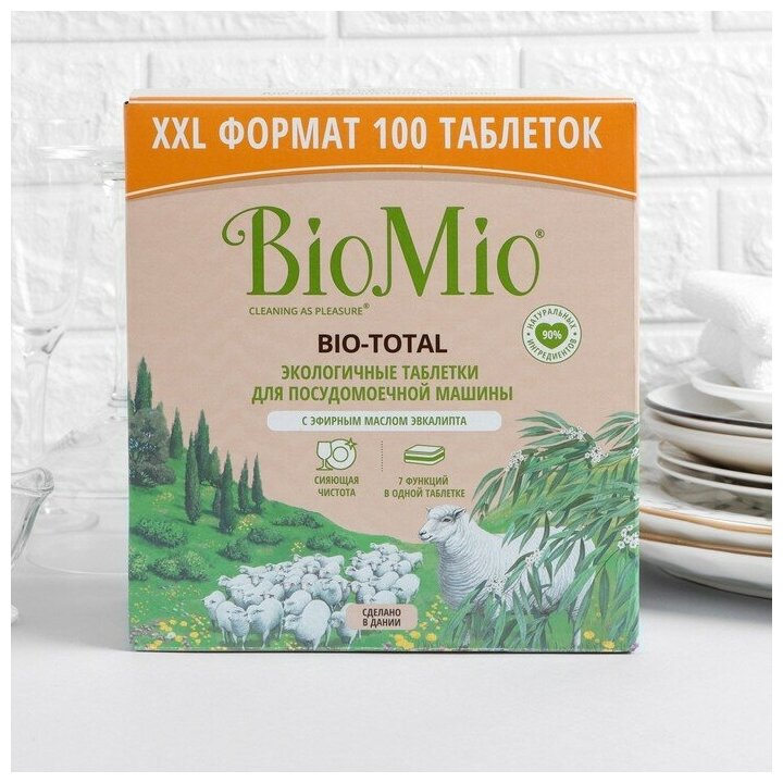 BioMio Таблетки для посудомоечной машины BioMio BIO-TOTAL с маслом эвкалипта 100 шт