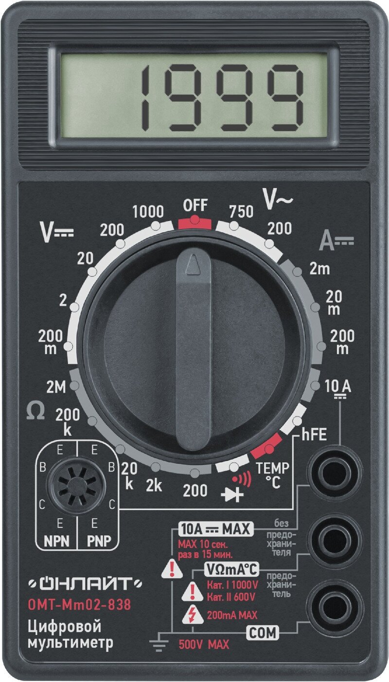 Мультиметр онлайт 82 973 OMT-Mm02-838 (838)