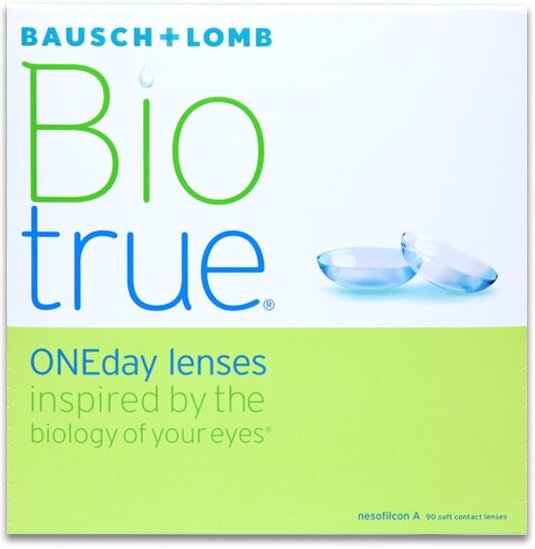 Контактные линзы однодневные для коррекции зрения biotrue oneday lens 90 шт 8,6, -3,00 bausch+lomb Bausch & Lomb - фото №3