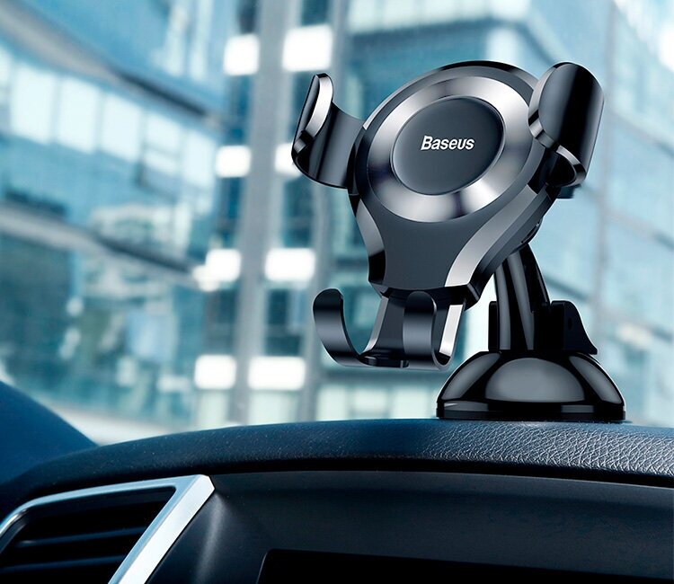 Держатель автомобильный Baseus Osculum Type Gravity Car Mount Black-Silver SUYL-XP0S - фото №16