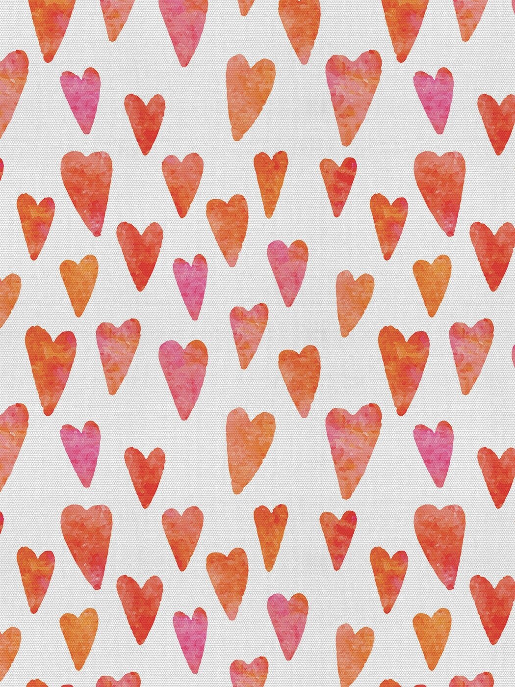 Отрезная ткань для мебели Ambesonne "Акварельные сердечки" метражом для рукоделия и шитья, оксфорд, 155 см