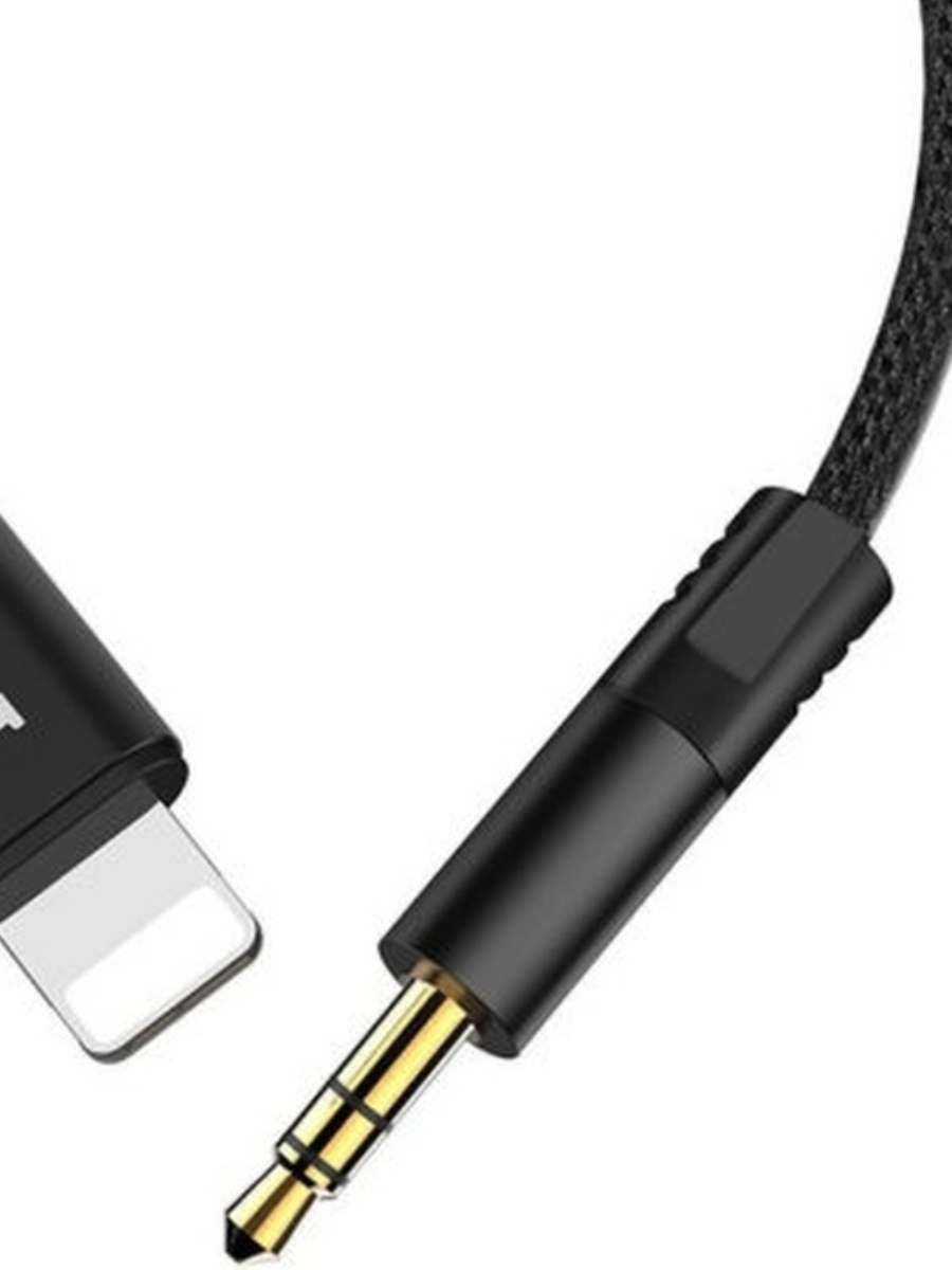 Адаптер Hoco UPA13 Sound Source Lightning - 3.5 Audio Cable Black (6957531096375) - фото №5