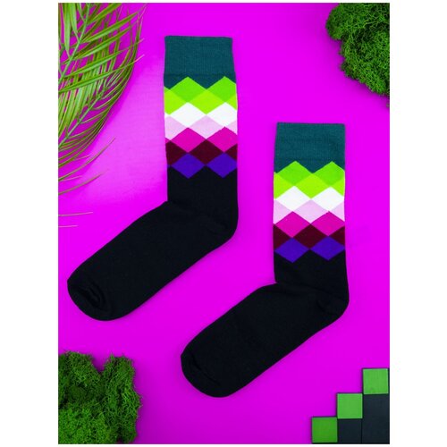 Носки 2beMan, размер 39-44, розовый, черный, зеленый носки женские цветные с принтом