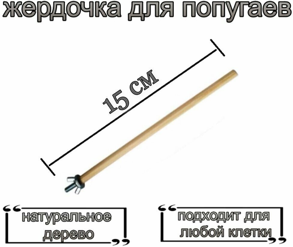 Жердочки для попугаев птиц, жердочка деревянная,15см (комплект 2шт )Игрушка - фотография № 2