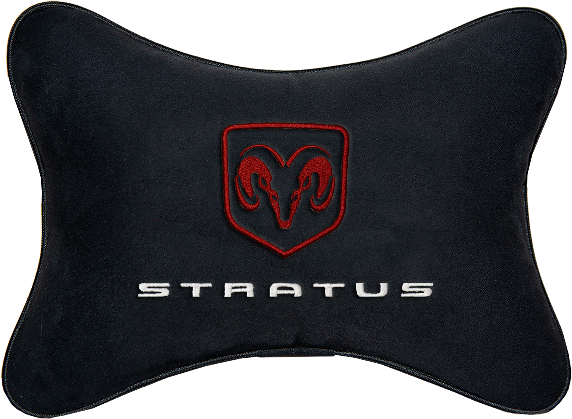 Подушка на подголовник алькантара Black с логотипом автомобиля DODGE Stratus