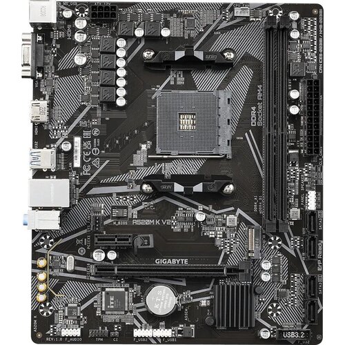 Материнская плата Gigabyte A520M K V2 Soc-AM4 AMD A520 2xDDR4 mATX AC`97 8ch(7.1) GbLAN RAID+VGA+HDMI asus prime b450m k ii soc am4 amd b450 2xddr4 matx ac 97 8ch 7 1 gblan raid vga dvi hdmi