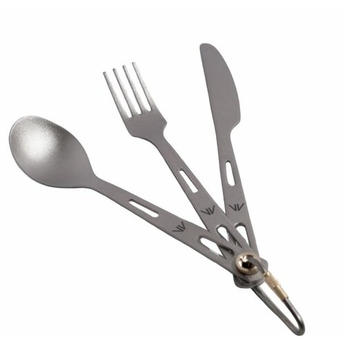 набор титановой посуды keith titanium 2 piece cook set ti6012 GORAA Набор столовых приборов 3-Piece Titanium Cultery Set серый, титан