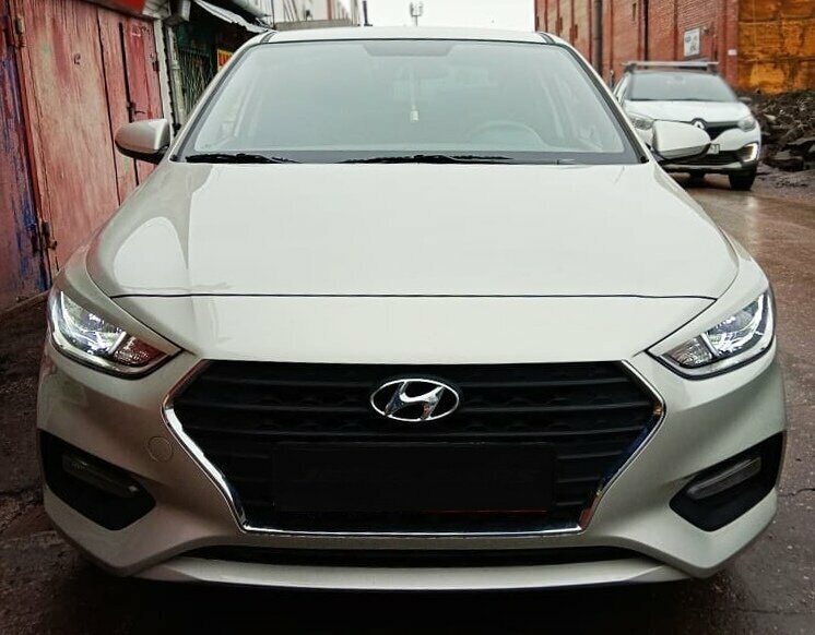 Реснички накладки на фары (под покраску) Hyundai Solaris 2 / Хундай Солярис 2 / Хёндай Солярис 2 — фото 4