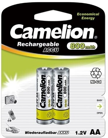 Аккумуляторные батарейки Camelion AA-800 mAh Ni-Cd