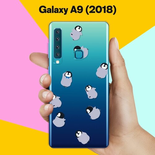 Силиконовый чехол на Samsung Galaxy A9 (2018) Серые пингвины / для Самсунг Галакси А9 2018