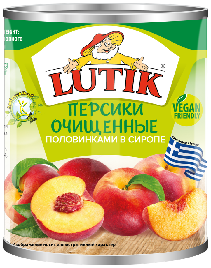 Персики очищенные Lutik половинки в сиропе