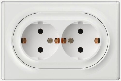 Изображение товара Розетка 2-м СП Florence 16А IP20 с заземл. винт. клеммы бел. 1E10401300 OneKeyElectro 2172767