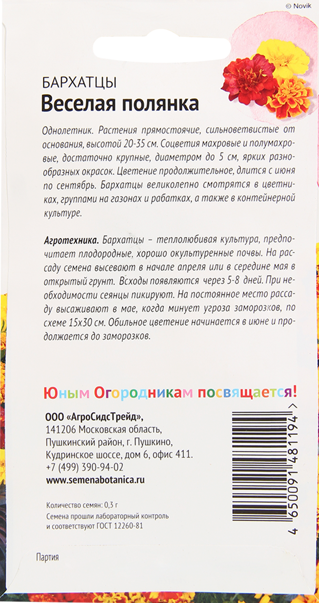 Бархатцы Детская грядка - фото №3