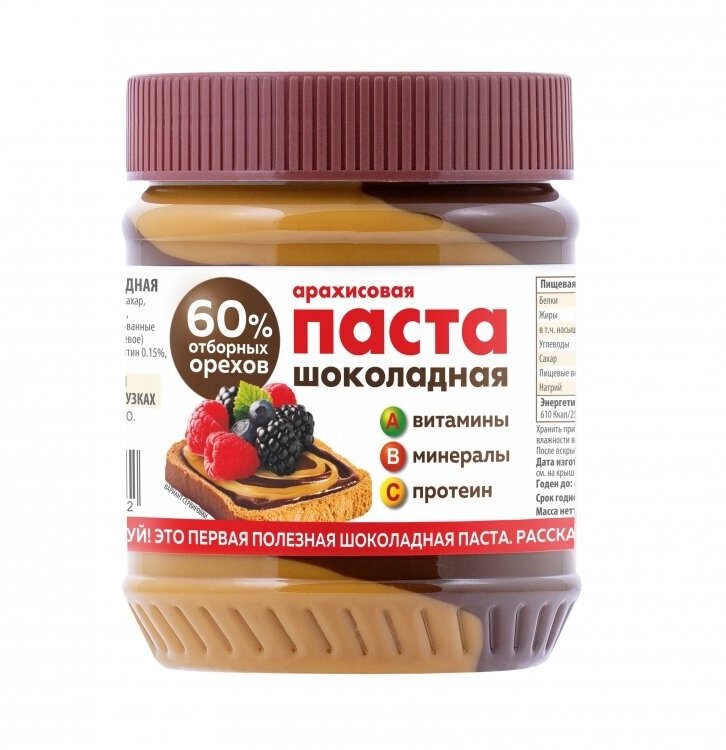 Арахисовая паста Азбука Продуктов шоколадная 340 гр