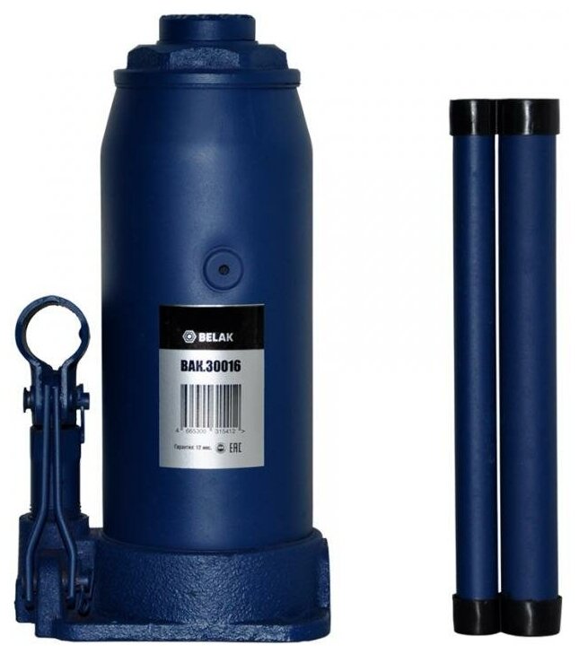 Домкрат бутылочный гидравлический БелАК BAK.30016 (10 т) синий