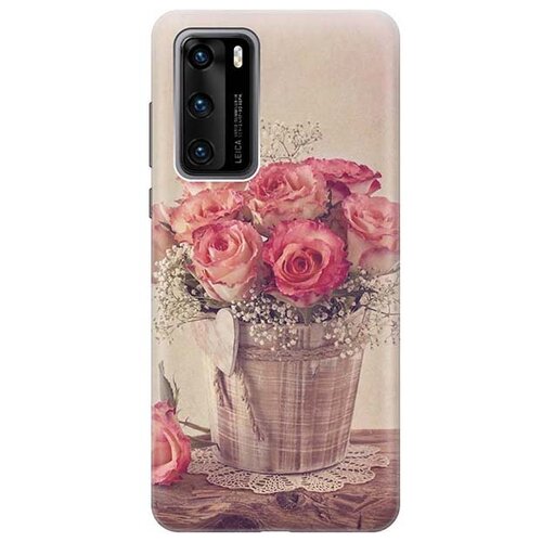 фото Чехол - накладка artcolor для huawei p40 с принтом "винтажные розы" re:pa