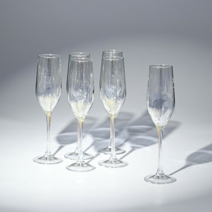 Luminarc Набор стеклянных бокалов для шампанского «Селест. Золотистый хамелеон», 6 шт