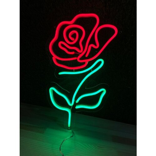 Неоновый светильник роза