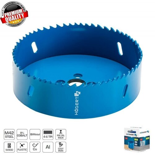 Коронка биметаллическая 111 мм, сталь M42, HOGERT / HT6D450