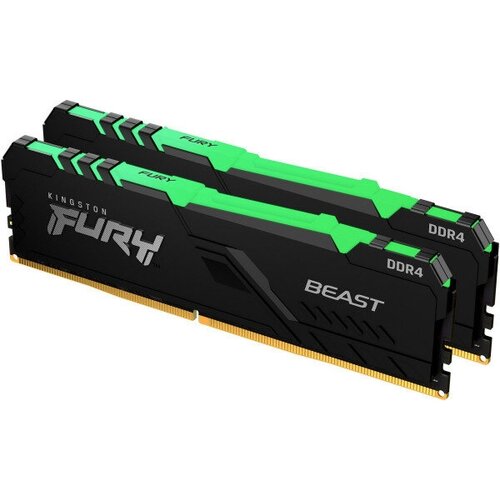 Оперативная память Kingston 16GB 3200MHz DDR4 CL16 DIMM (Kit of 2) FURY Beast RGB KF432C16BBAK2/16