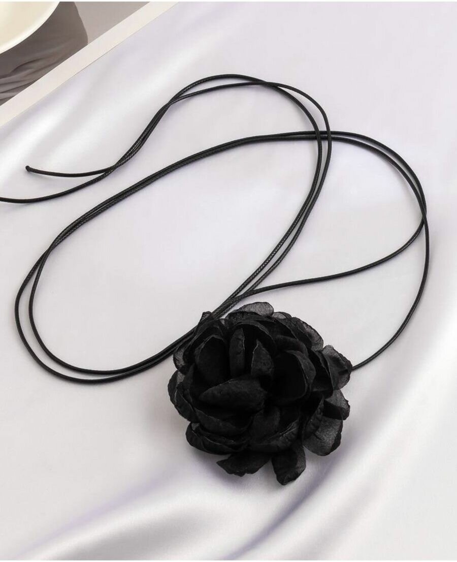 Колье, длина 100 см, черный — фото 1