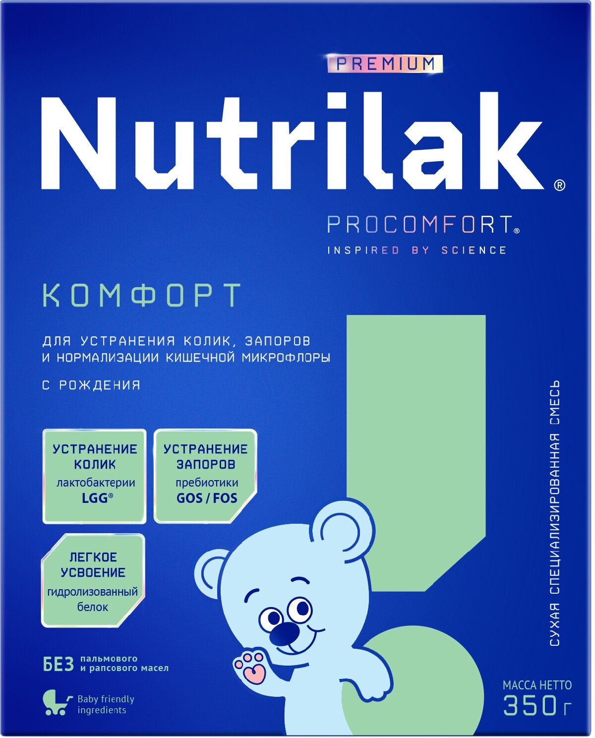 Смесь Nutrilak Premium комфорт,с рождения, 350 г.