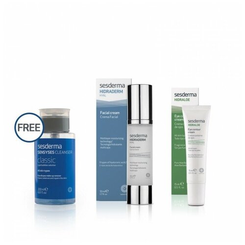 Sesderma Набор HIDRADERM HYAL + HIDRALOE + SENSYSES Cleanser Classic, 50 мл + 15 мл + 200 мл maxclinic advanced cream увлажняющий крем для лица 50 мл