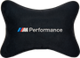 Подушка на подголовник алькантара Black с логотипом автомобиля BMW M PERFOMANCE