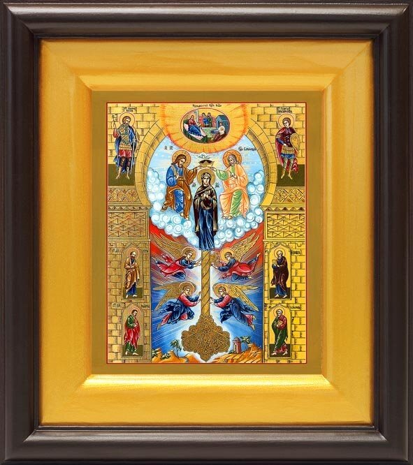 Икона Божией Матери "Ключ Разумения", широкий киот 16,5*18,5 см