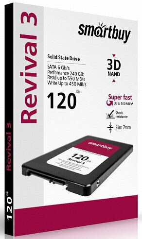 Внутренний SSD накопитель 2,5" Smartbuy 120Gb Revival 3 SB120GB-RVVL3-25SAT3