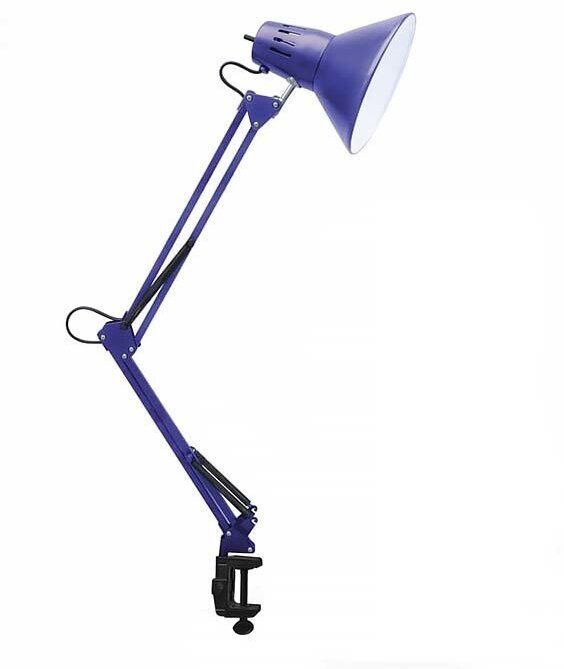 Настольная лампа для школьника под лампу на струбцине СНС 13Ф 60Вт E27 230В фиолетовый IN HOME - фотография № 11