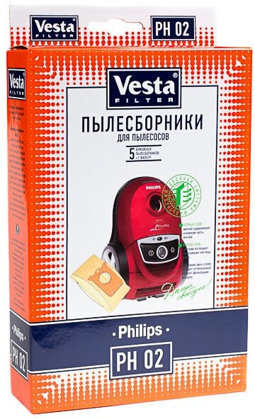 Комплект пылесборников Vesta filter PH 02 , 5 шт +1 фильтр