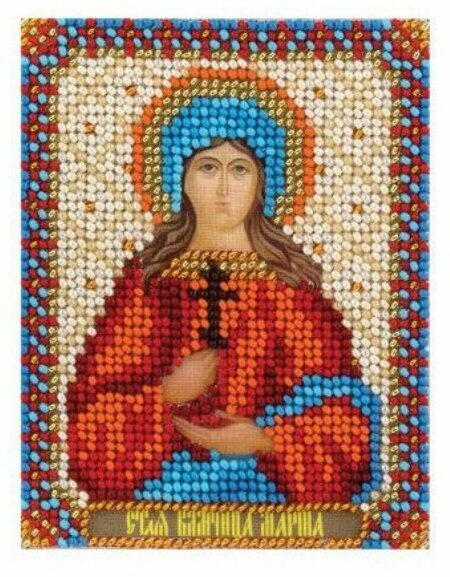 Набор для вышивания бисером PANNA Икона Святой Великомученицы Марины, 8,5*11см