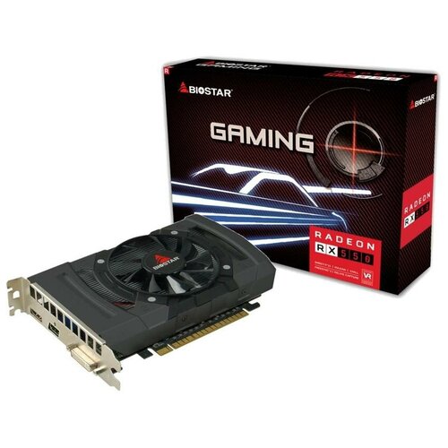 Видеокарта BIOSTAR AMD Radeon RX550 GDDR4 2048Mb (2GB) 128-bit, PCI-E16x. Количество поддерживаемых мониторов – 3. (DVI+DP+HDMI) Retail ( VA5505RF21 )