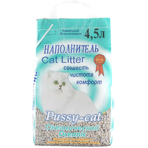 Впитывающий наполнитель Pussy-Cat Океанический, 4.5л x 2 шт