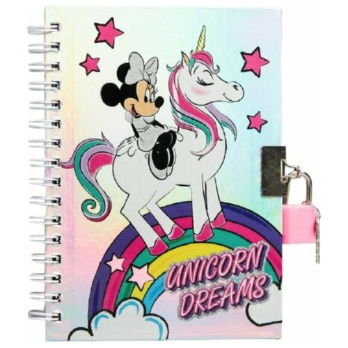 Записная книга Сима-ленд Unicorn dreams. Минни Маус 5079597 А6, 50 листов, серебристый, цвет бумаги фиолетовый