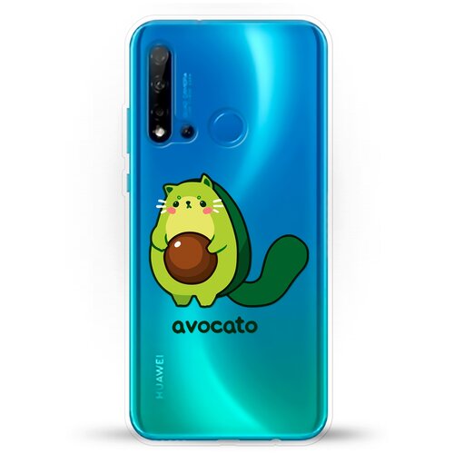 фото Силиконовый чехол авокадо-кот на huawei nova 5i andy & paul