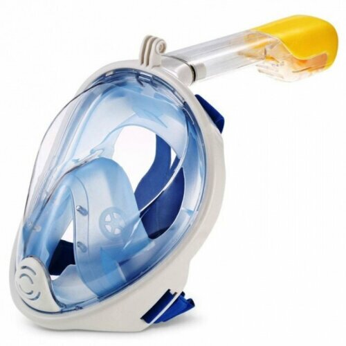 Маска - трубка S-M Free Breath, литая цельная силиконовая, улучшенный обзор, волноотбойник и клапан