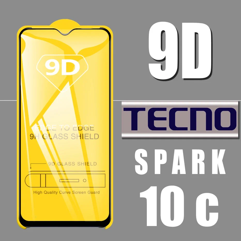 Защитное стекло для Tecno Spark 10C / 9D на весь экран