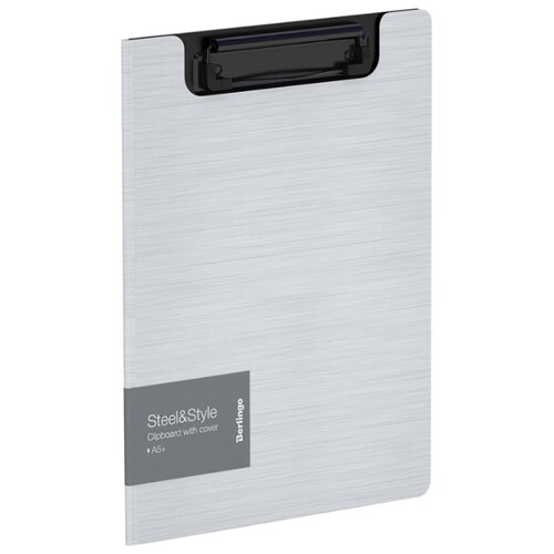 фото Berlingo папка-планшет с зажимом steel&style a5+, пластик белый